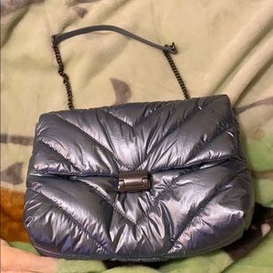 NWOT Zara metallics ice blue purse